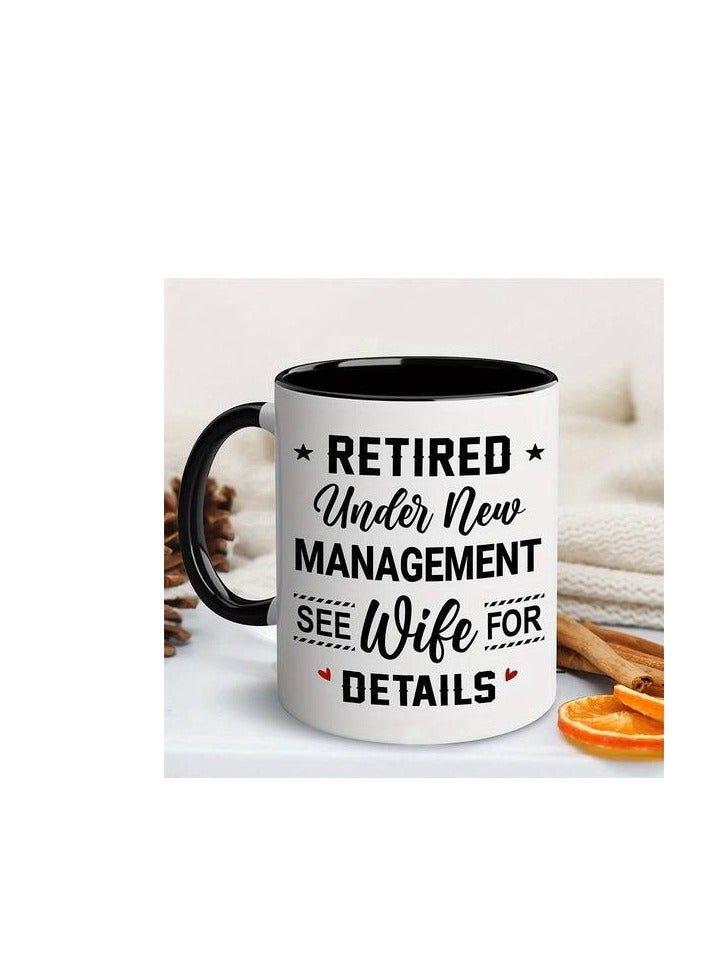 راين تصميم مطبوع من RYN® قطعة واحدة، كوب قهوة للتقاعد، فناجين قهوة سيراميك، أكواب مياه مضحكة متقاعدة للنساء والرجال، أدوات شرب للصيف والشتاء، هدايا عيد الميلاد، هدايا العطلات، هدايا عيد الميلاد، هدايا السنة الجديدة - Image 1