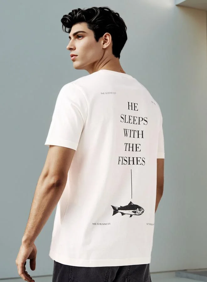 Splash FAV The Godfather Print Crew Neck T-shirt