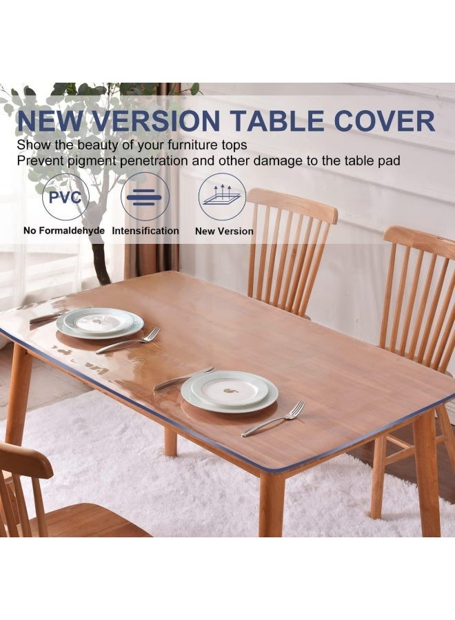 Transparent Table Cover Glass Alternative 60 x 70 cm with 1.5 mm Thickness – Premium PVC Table Protector – Easy to Clean – Safe for Children – Scratch and Stain Resistant for Dining Tables, Desks and Furniture Surfaces - Image 2