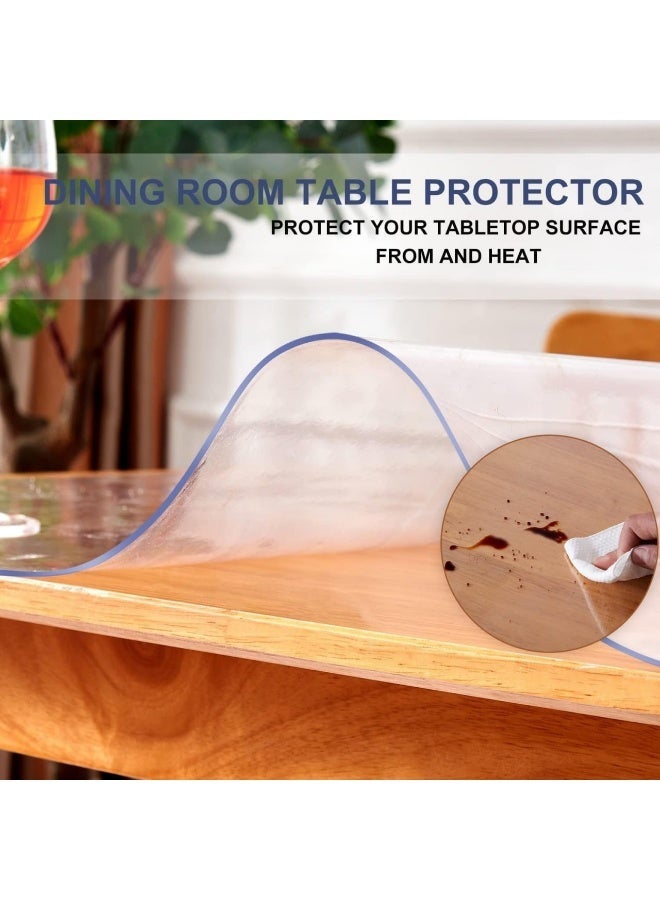 Transparent Table Cover Glass Alternative 60 x 70 cm with 1.5 mm Thickness – Premium PVC Table Protector – Easy to Clean – Safe for Children – Scratch and Stain Resistant for Dining Tables, Desks and Furniture Surfaces - Image 4