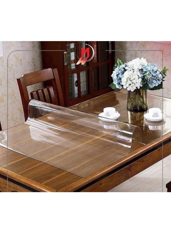 Transparent Table Cover Glass Alternative 60 x 70 cm with 1.5 mm Thickness – Premium PVC Table Protector – Easy to Clean – Safe for Children – Scratch and Stain Resistant for Dining Tables, Desks and Furniture Surfaces - Image 3