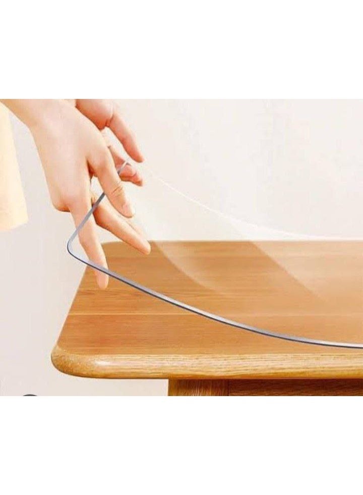 Transparent Table Cover Glass Alternative 60 x 70 cm with 1.5 mm Thickness – Premium PVC Table Protector – Easy to Clean – Safe for Children – Scratch and Stain Resistant for Dining Tables, Desks and Furniture Surfaces - Image 1