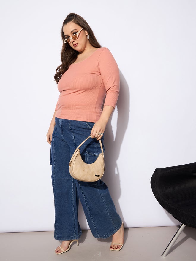 SASSAFRAS Sassafras Plus Size Straight Fit Jeans with Side Pockets Details  - Image 2