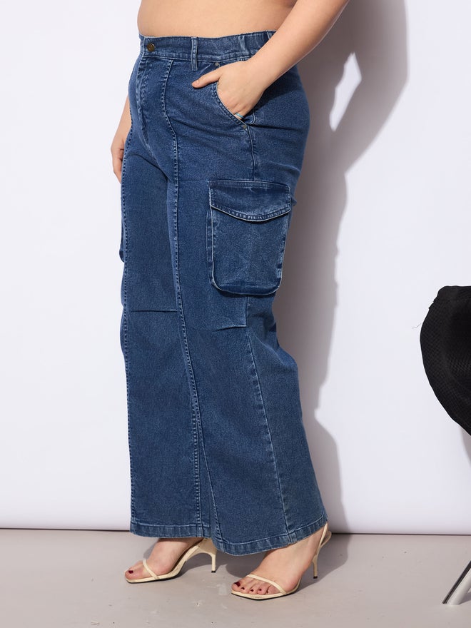 SASSAFRAS Sassafras Plus Size Straight Fit Jeans with Side Pockets Details  - Image 3