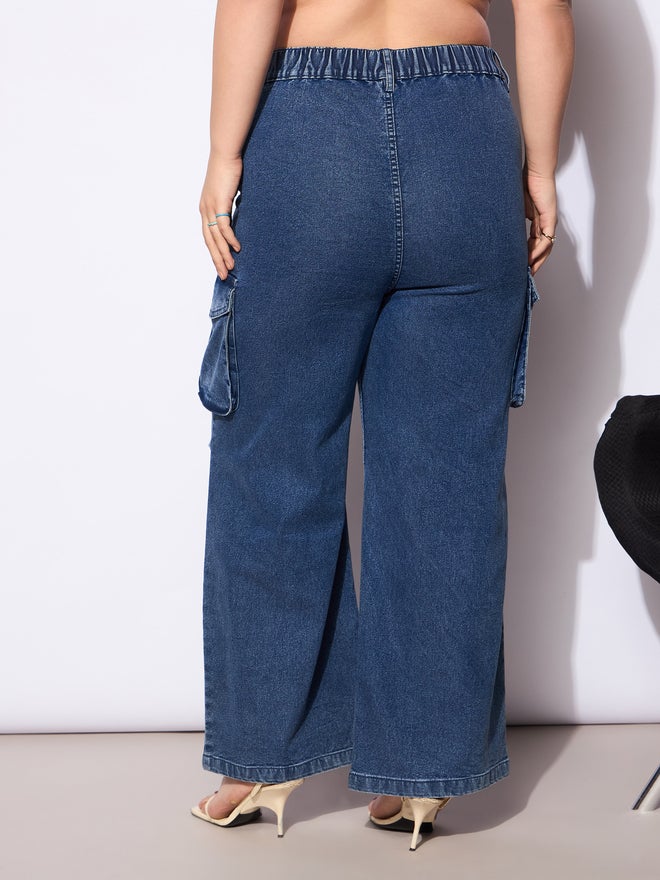 SASSAFRAS Sassafras Plus Size Straight Fit Jeans with Side Pockets Details  - Image 5