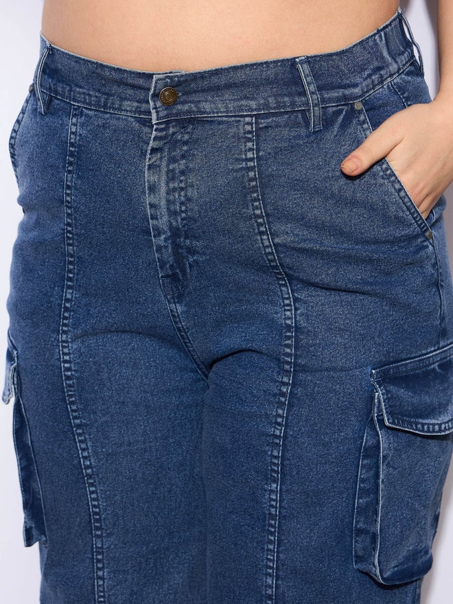 SASSAFRAS Sassafras Plus Size Straight Fit Jeans with Side Pockets Details  - Image 4