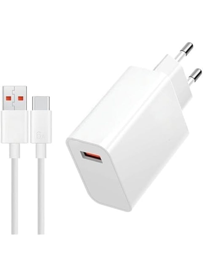 33W USB Fast Charger Turbo Super Power Adapter with USB Type C Cable, Compatible with Redmi Note 13/12/11 Pro, 11s, 10, Mi 13T/12T/12X/11T /POCO X6/M6/X5/X3 Pro/Mi Pad 6/5, AAA+ quality(33W) - Image 1