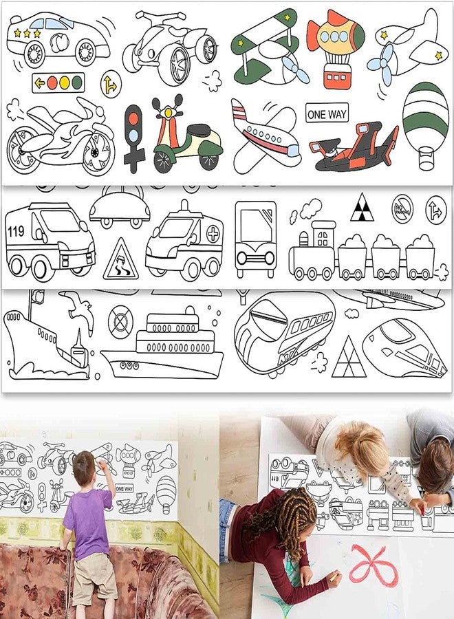KolorFish Coloring Re-Stick Drawing Paper Roll For Kids, 118X12 Inch Large Coloring Poster For Toddlers, Art Paper Crafts Coloring Tablecloth Ideal Gift For Class Home Birthday Party,Watercolor - Image 1