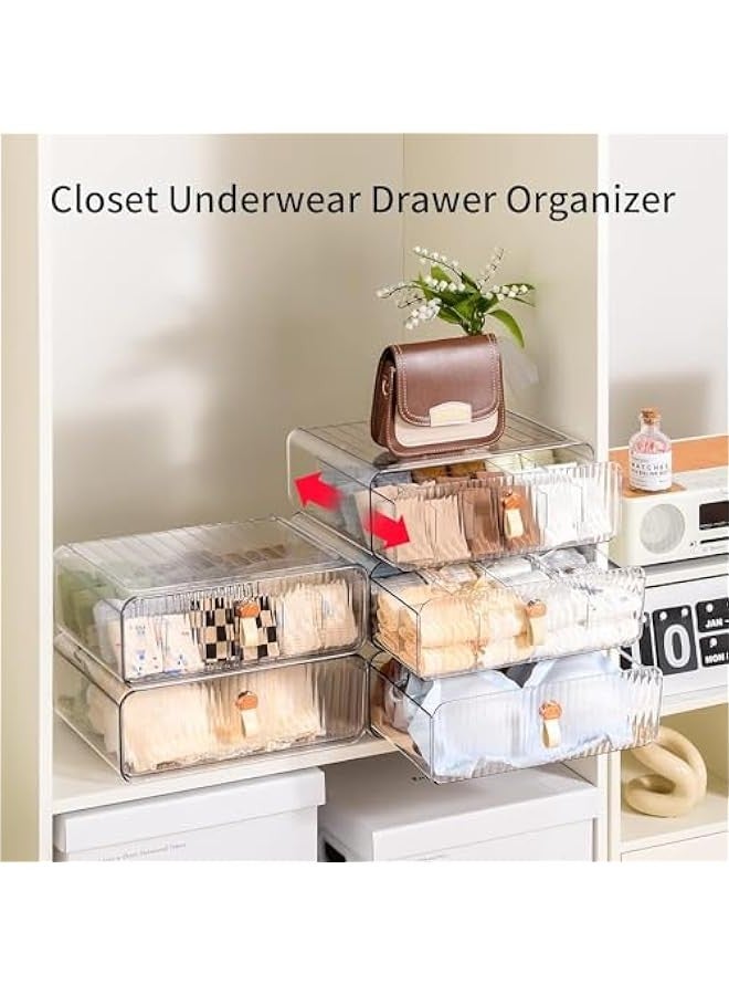 TRASSLE Socks Underwear Drawer Organzier Dividers, Stackable Closet Organzier, Drawer Organzier for Clothing, Plastic Underwear Organziers and Storage for Baby Clothes, Bra, Ties, Belts  - Image 5