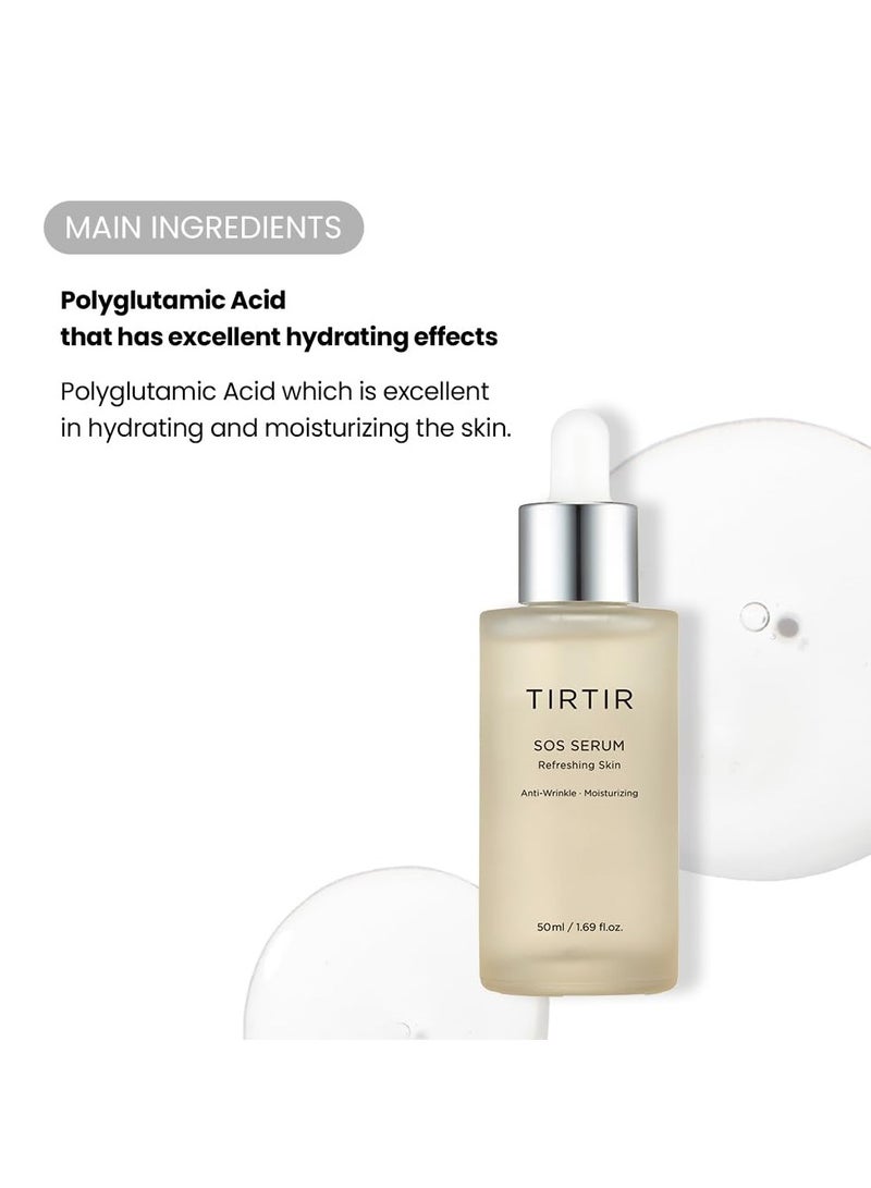 TIRTIR SOS Serum - Radiant Glow Boosting Face Serum - Plumping, Anti Aging, Hydrating - Visibly Smooth and Glowy Skin - Fragrance Free Serum for All Skin Types, 1.69 fl.oz. - Image 3