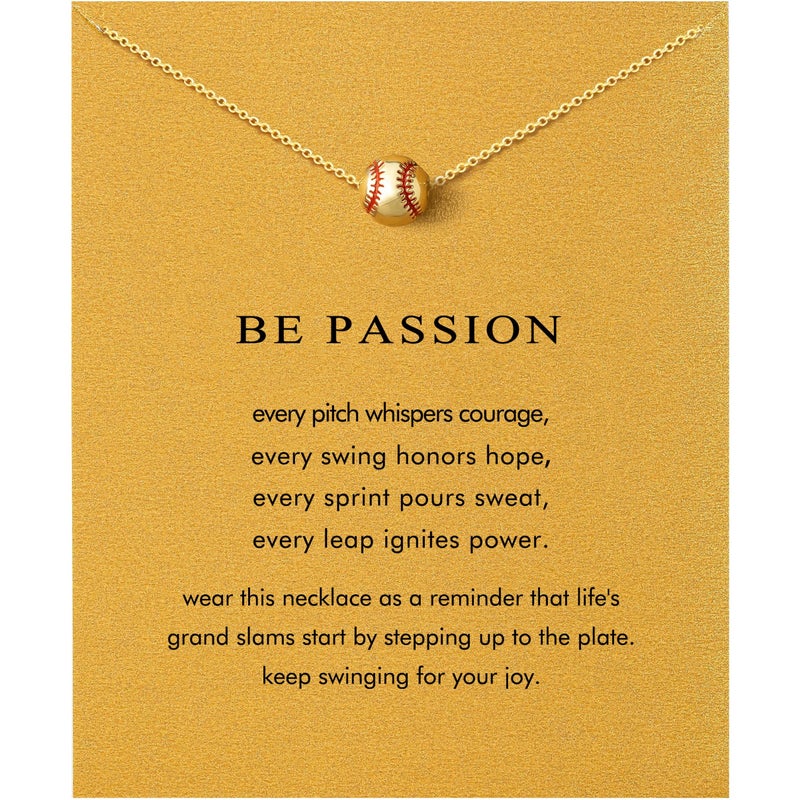 Baydurcan Gold Baseball Necklace for Women Softball Gifts for Sport lover Baseball Necklaces Softball Mom - Image 1