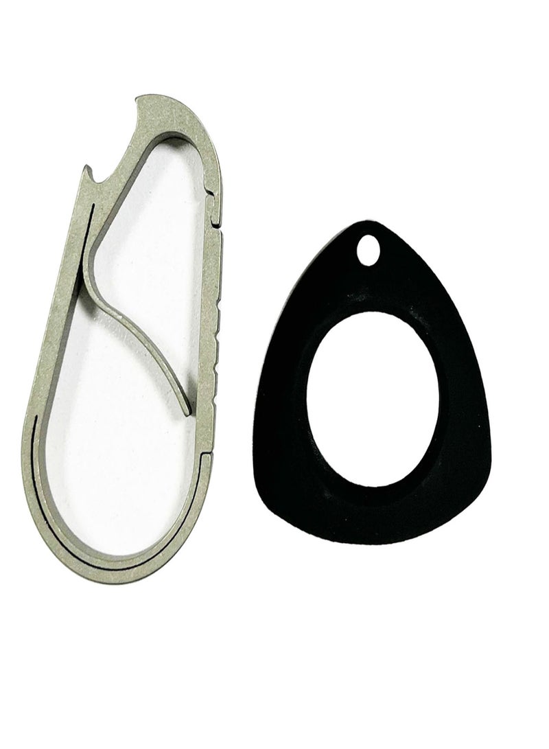 SKYFOX Stainless steel anti-lost keychain carabiner, multifunctional household tool with bottle opener + Air tag protective case - Image 1