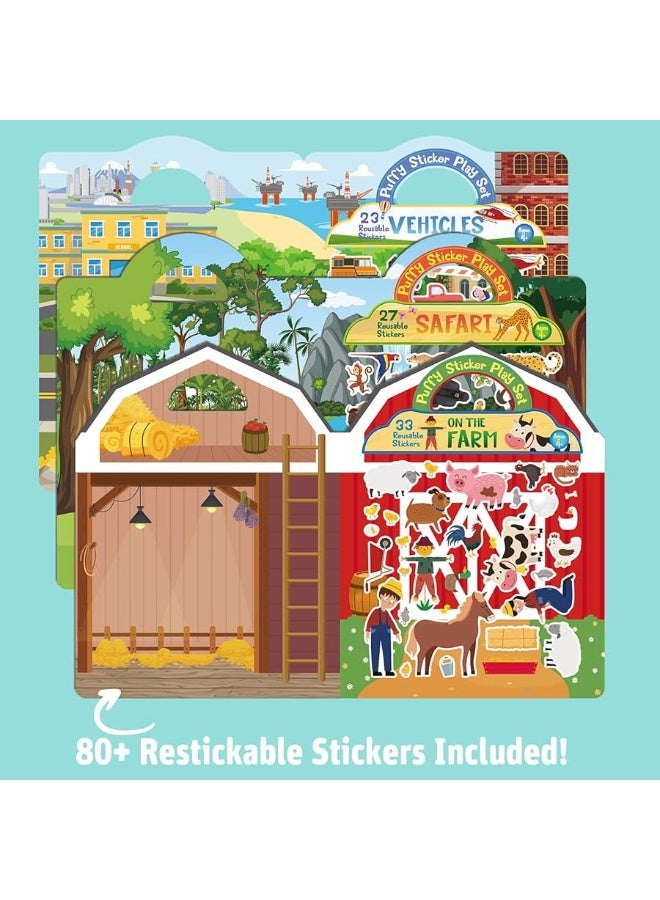 FAVORGEAR Reusable Puffy Sticker Book for Kids  80 Cute Restickable Stickers Toddler Travel Toys for Airplane Car Road Trip Keep Toddlers Entertained Quiet Activity for Ages 13 24 35 ScreenFree Fun - Image 2