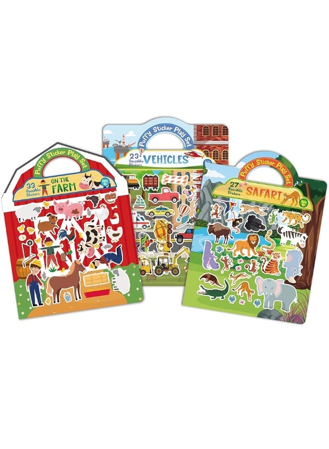 FAVORGEAR Reusable Puffy Sticker Book for Kids  80 Cute Restickable Stickers Toddler Travel Toys for Airplane Car Road Trip Keep Toddlers Entertained Quiet Activity for Ages 13 24 35 ScreenFree Fun - Image 5