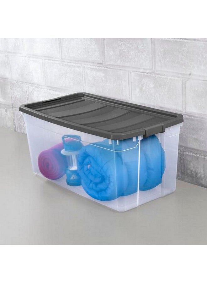 ستيريليت صندوق تخزين قابل للتراص متين شفاف ورمادي مسطح 200 كوارت 14793V03 - Image 4