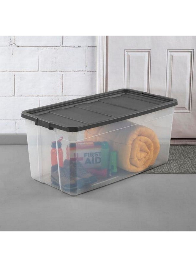 ستيريليت صندوق تخزين قابل للتراص متين شفاف ورمادي مسطح 200 كوارت 14793V03 - Image 2