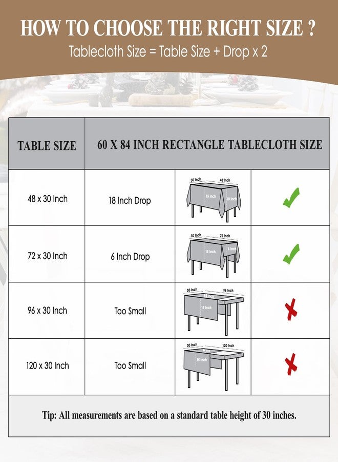 Aocoz Faux Linen Rectangle Tablecloths 60x84 Inch Beige Tablecloths for 4ft Waterproof Table Cloths for Dining Table Banquets Buffet Parties and Wedding 1 Pack - Image 3