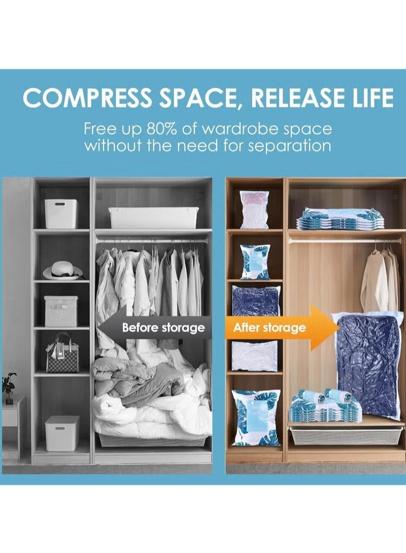 YUFAN 6-Pack Vacuum Storage Bags with Manual Pump, Space Saver Compression Bags for Clothes, Bedding, Duvets, Pillows & Travel - Image 4