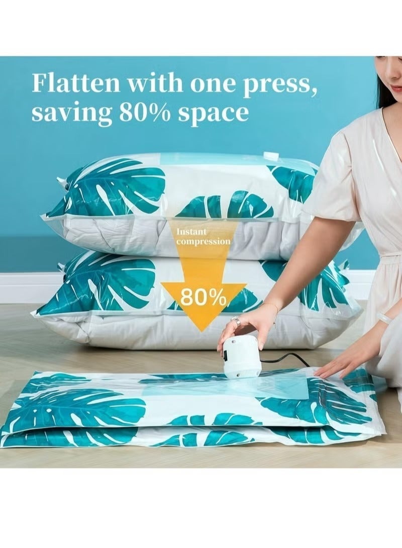 YUFAN 6-Pack Vacuum Storage Bags with Manual Pump, Space Saver Compression Bags for Clothes, Bedding, Duvets, Pillows & Travel - Image 3