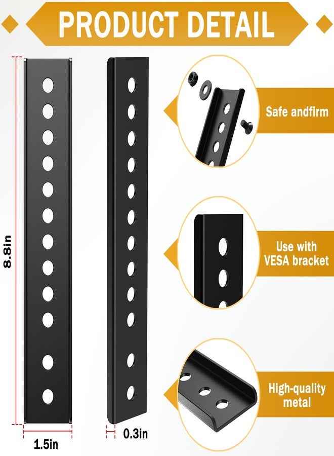Famiron 2Pcs TV Mount Extension Bracket, VESA Extender Plate Bracket Kit for Low VESA Pattern TV’s, Suitable for Use with Most VESA mounts and TV Ceiling Mount - Image 2