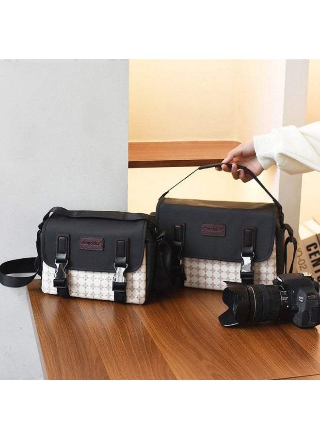 Generic Camera Bag Style Single Shoulder SLR Camera Bag Waterproof Suitable For Canon Nikon Unisex Multifunctional Crossbody Shoulder Bag-Color:Black Trumpet  - Image 3