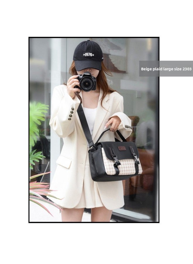 Generic Camera Bag Style Single Shoulder SLR Camera Bag Waterproof Suitable For Canon Nikon Unisex Multifunctional Crossbody Shoulder Bag-Color:Black Trumpet  - Image 4