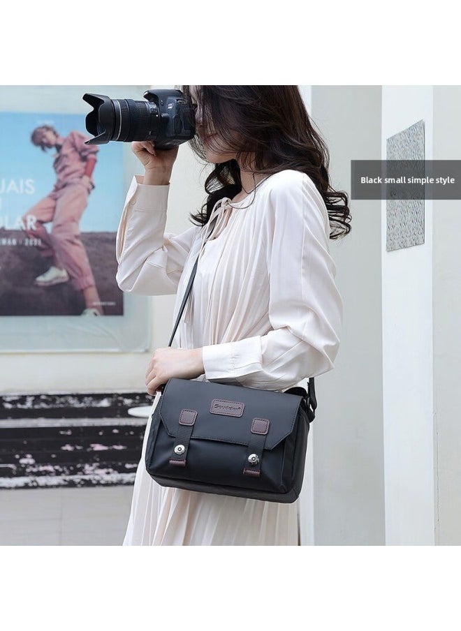 Generic Camera Bag Style Single Shoulder SLR Camera Bag Waterproof Suitable For Canon Nikon Unisex Multifunctional Crossbody Shoulder Bag-Color:Black Trumpet  - Image 1