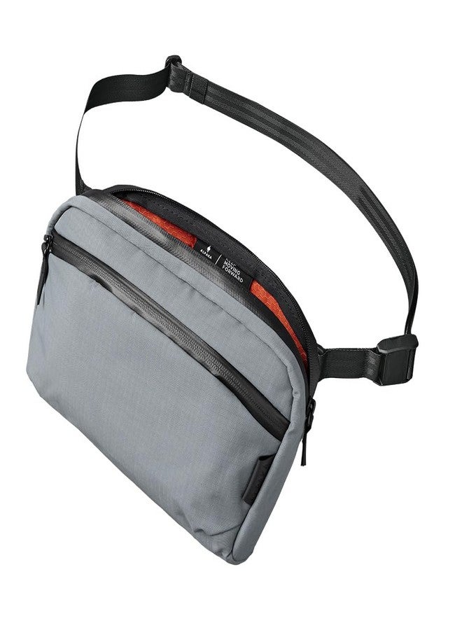 ALPAKA Flight Sling 2L- Crossbody Sling Bag For Men Travel Lightweight,Portable, Packable, with Quick Release Shoulder Strap, Grey, Medium, Slim,zipper,mini Sling Bag - Image 4
