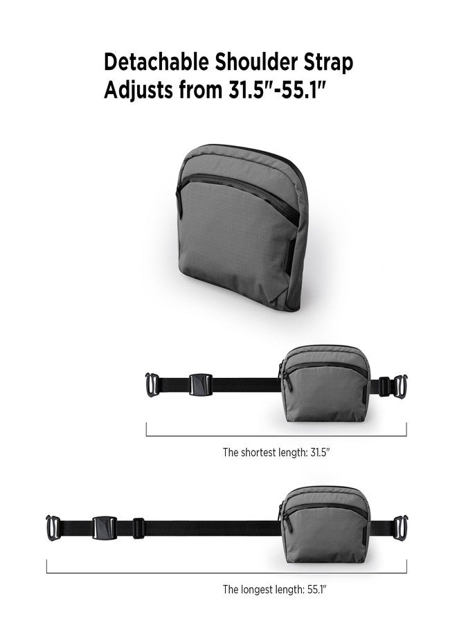 ALPAKA Flight Sling 2L- Crossbody Sling Bag For Men Travel Lightweight,Portable, Packable, with Quick Release Shoulder Strap, Grey, Medium, Slim,zipper,mini Sling Bag - Image 5