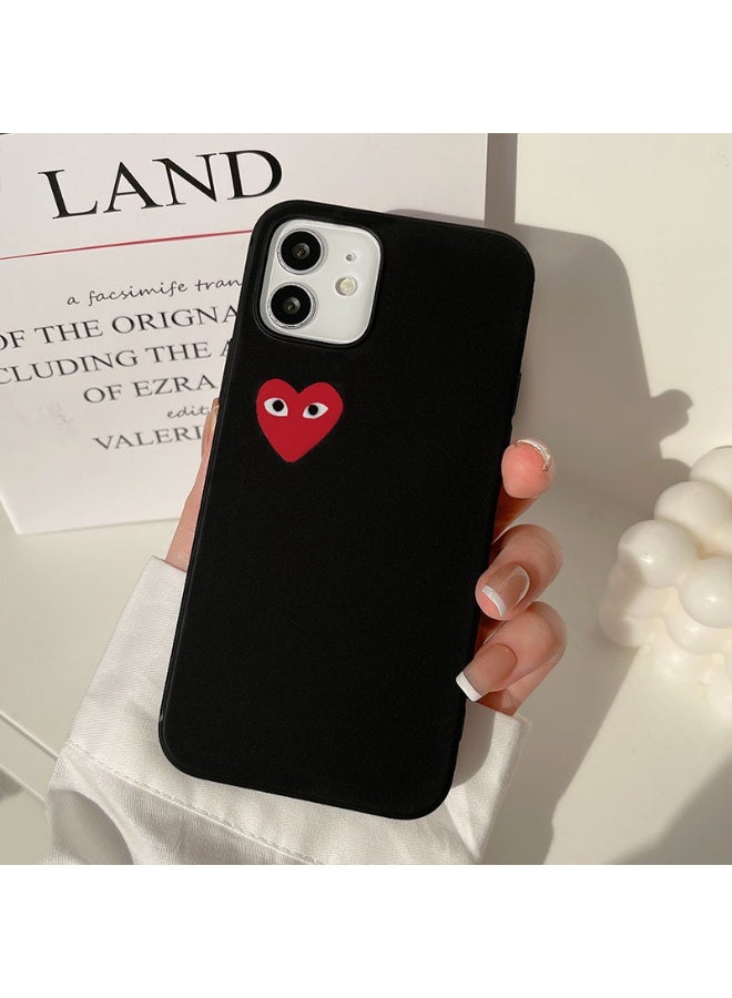 NIBEMINENT Eyes In The Shape Of A Heart Protective TPU Case Cover For iPhone 16 Plus, Black Background