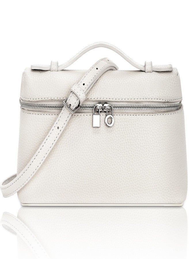 Larcenciel محفظة لارسنسيل الأنيقة الصغيرة من الجلد للنساء، حقائب كتف بيضاء كريمية عصرية مع إغلاق بسحاب وحزام قابل للتعديل، حقائب يد أنيقة للسيدات للاستخدام اليومي وحفلات الزفاف والخروج - Image 1