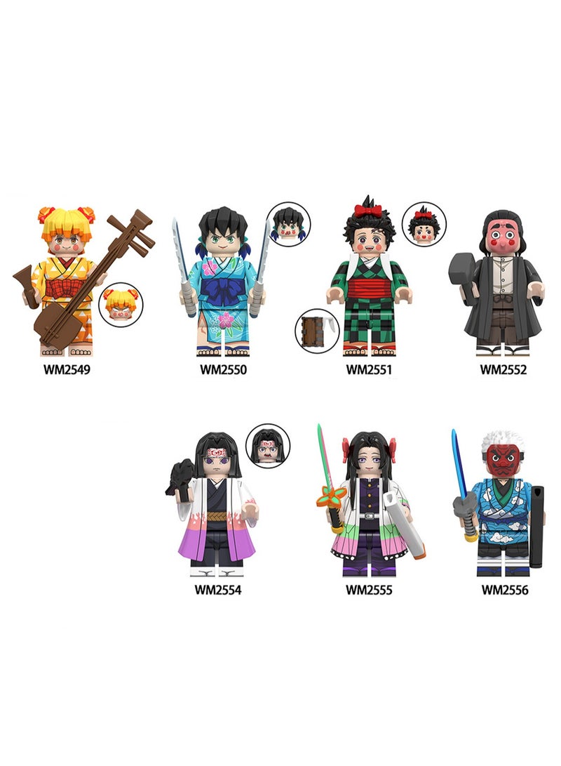 7-Piece Anime Characters Children's Educational Building Blocks Minifigures Toys Suitable For Boys Gifts Bag Pack - Image 1