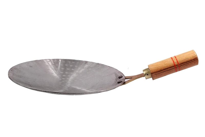 RJ kitchenware Store Pure Iron Tawa Heavy Base for Roti/Chapati/Chapati with Wooden Handle Roti - Image 2