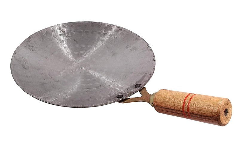 RJ kitchenware Store Pure Iron Tawa Heavy Base for Roti/Chapati/Chapati with Wooden Handle Roti - Image 5