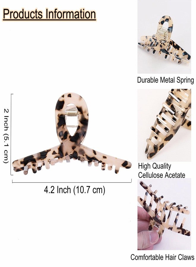 Sinide Large Hair Clips for Women Cellulose Acetate Hair Claw Clips for Thick Hair, Big Hair Clip & Claw Clip for Ladies Stylish Banana Clip Hair Styling Accessories (3 Pack) - Image 2