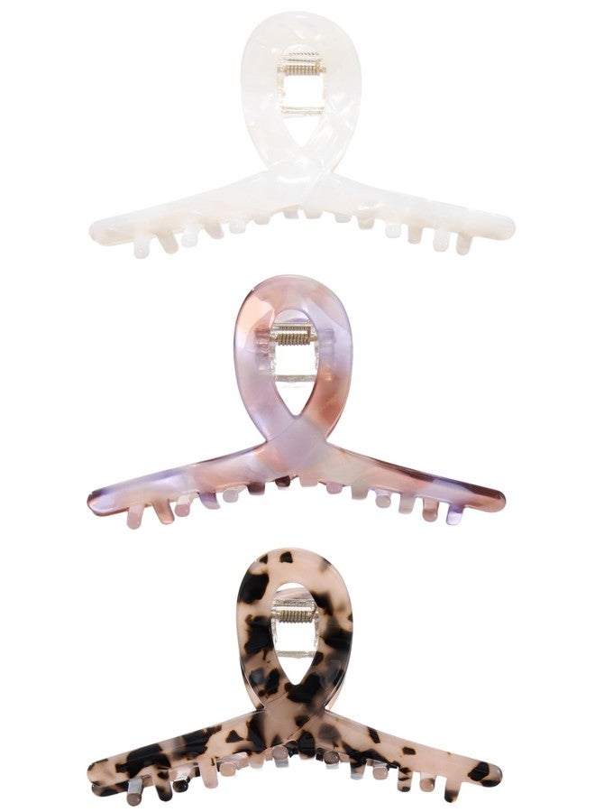 Sinide Large Hair Clips for Women Cellulose Acetate Hair Claw Clips for Thick Hair, Big Hair Clip & Claw Clip for Ladies Stylish Banana Clip Hair Styling Accessories (3 Pack) - Image 1