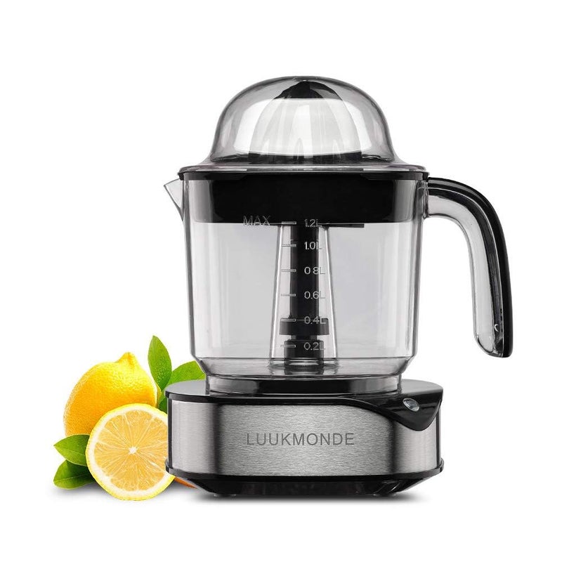 Luukmonde Electric Citrus Juicer 12L Large Volume Orange Juicer with Powerful Motor and LED Working Lamp Electric Lemon Squeezer for Orange Lemon Lime Grapefruit Black