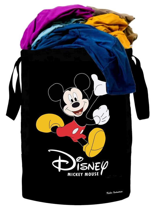 Kuber Industries Disney Print 2 Pieces Waterproof Canvas Laundry Bag, Toy Storage, Laundry Basket Organizer 45 L (Black) CTKTC045415 - Image 2