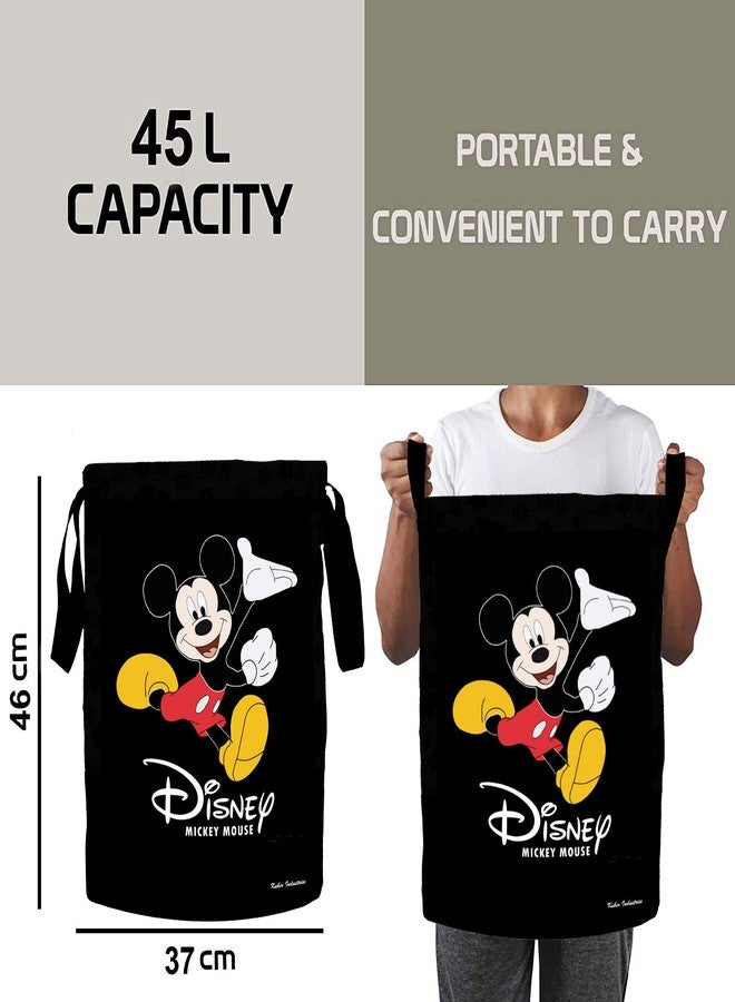 Kuber Industries Disney Print 2 Pieces Waterproof Canvas Laundry Bag, Toy Storage, Laundry Basket Organizer 45 L (Black) CTKTC045415 - Image 3