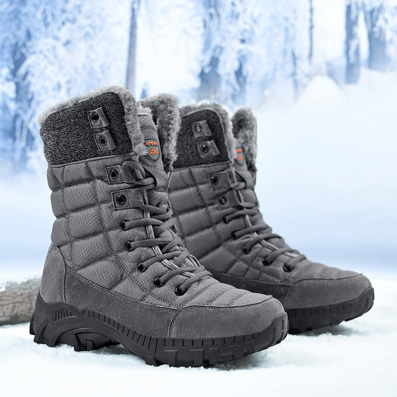 Plus Size Men'S Thick Cotton Snow Boots Winter Men'S Boots Genuine Leather Men'S Warm Leather Shoes Outdoor Men'S Boots - Image 5