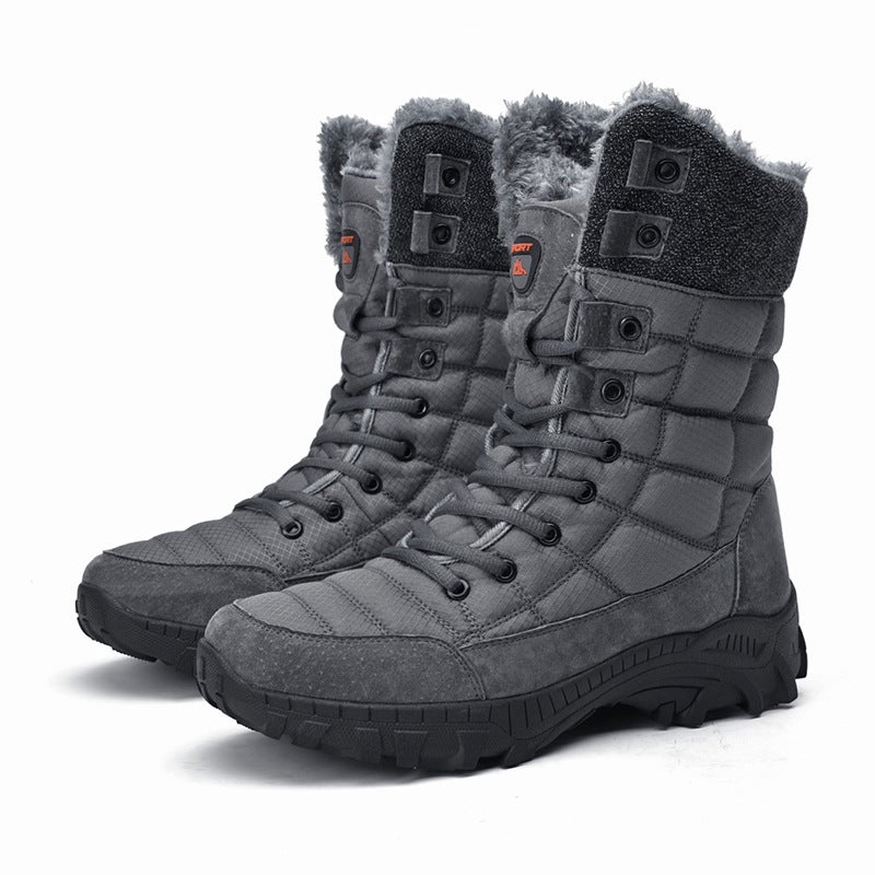 Plus Size Men'S Thick Cotton Snow Boots Winter Men'S Boots Genuine Leather Men'S Warm Leather Shoes Outdoor Men'S Boots - Image 1