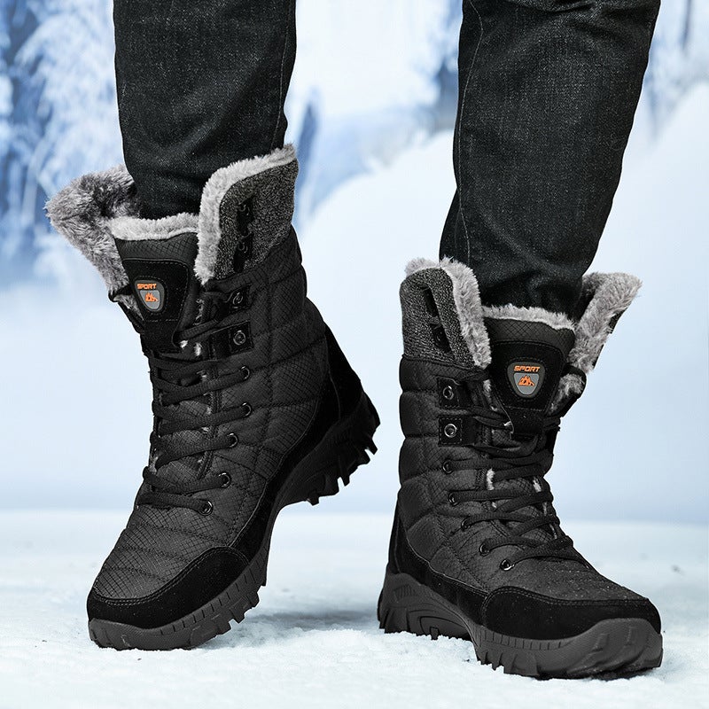 Plus Size Men'S Thick Cotton Snow Boots Winter Men'S Boots Genuine Leather Men'S Warm Leather Shoes Outdoor Men'S Boots - Image 4