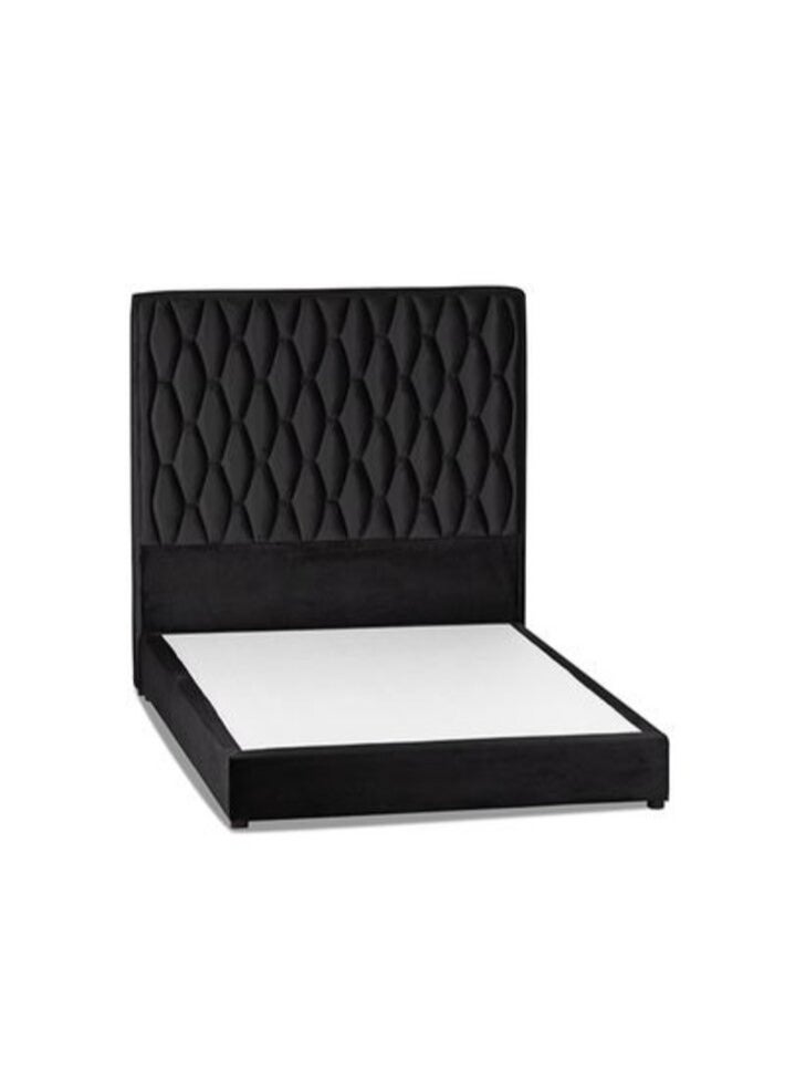 House One Zahra | Velvet Bed Frame - Black 