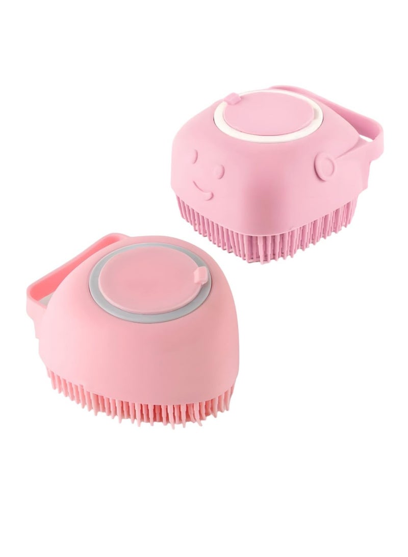 فرشاة استحمام للكلاب فرشاة للجراء فرشاة للطبقة السفلية من الشعر، فرشاة للكلاب للشعر القصير وردية اللون - Image 1