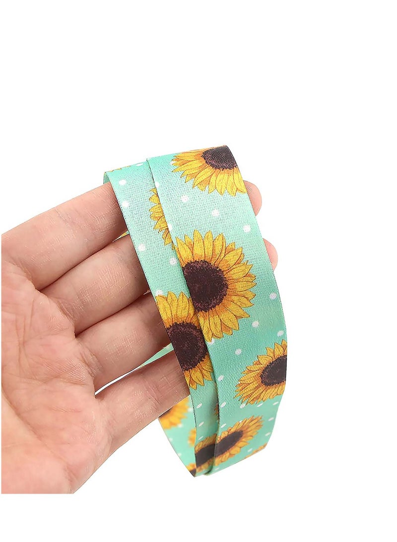 SYOSI Lanyard, Cute Lanyard, Badge Lanyards, Neck Lanyard for Teacher Women and Kids Teens Girls Boys, for Keys, Keychain, Id Badge, Id Holder, Mobile Phone Wallet, Key Chain Holder Green Sunflower  - Image 4
