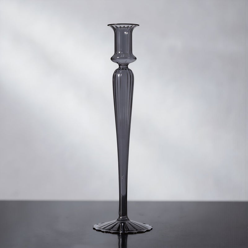 Pink Glass Candlestick 9x30cm for Dinner Table Wedding Party Living Room Decor - Image 3