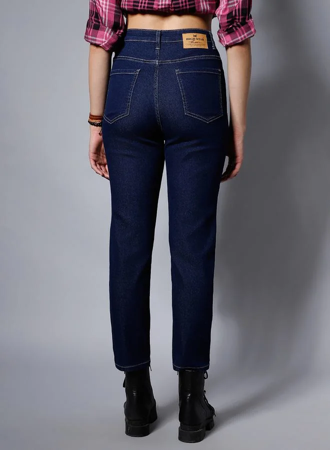 هاي ستار High Rise Straight Leg Stretchable Jeans by Styli