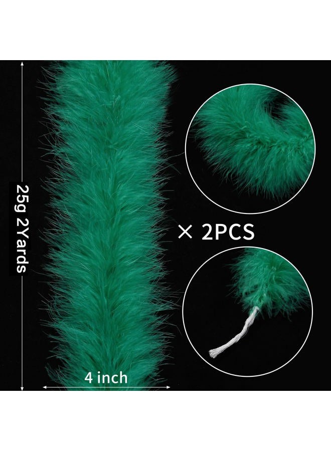 Holmgren Green Fluffy Boa Feathers - 2 Pcs 25g 2 Yards Green Feather Boa for Adults, DIY Craft Clothing, Home Wedding and Holiday Party Decoration (Kelly Green) - Image 4
