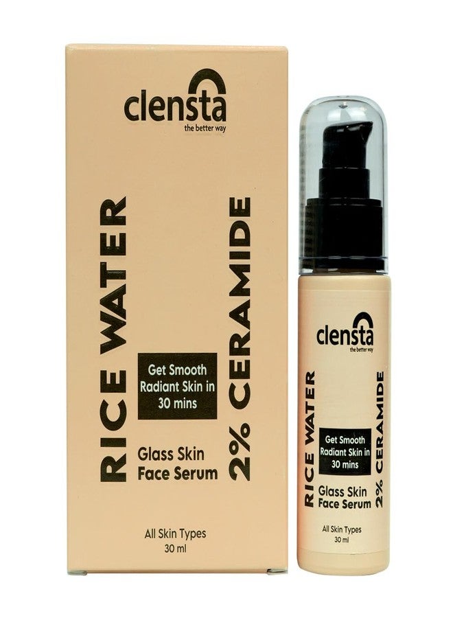 Clensta Rice Water Face Serum with Rice water and 2% Ceramide - 30 ml For Glass Skin | Fades Acne Marks & Dark Spots | Brightens Skin | Suits All Skin Type - Image 1