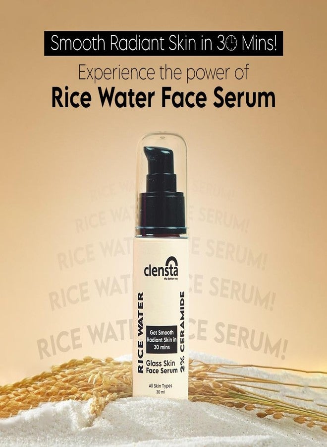Clensta Rice Water Face Serum with Rice water and 2% Ceramide - 30 ml For Glass Skin | Fades Acne Marks & Dark Spots | Brightens Skin | Suits All Skin Type - Image 2